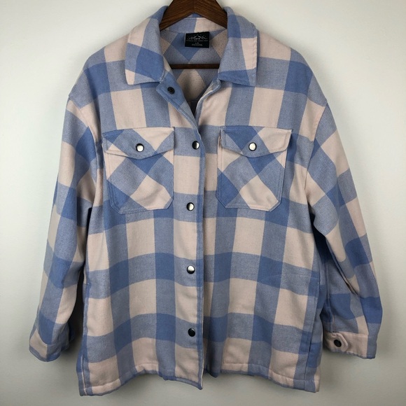 HFX Plaid Flannel Shacket Snap Up - Picture 1 of 7